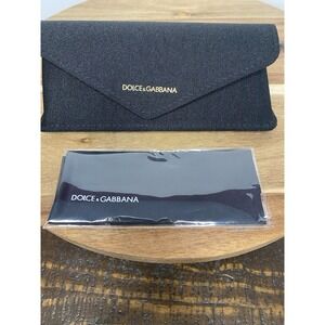 DOLCE & GABBANA Authentic Black Eyeglass Sunglasses Case With Sealed Cloth NEW